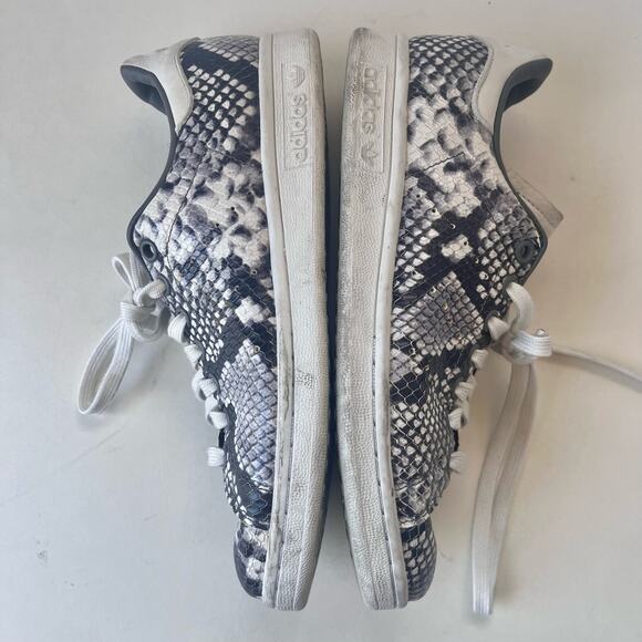 ADIDAS Orignals Stan Smith Snakeskin Lace Up Mens Sneakers Sz 5.5 Black White - Picture 5 of 11
